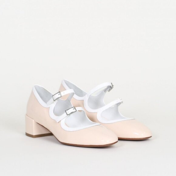NEVER WORN RARE DISCONTINUED TWO TONE NUDE WHITE CAREL MARY JANE BLEUET Sz 39 - Picture 1 of 1